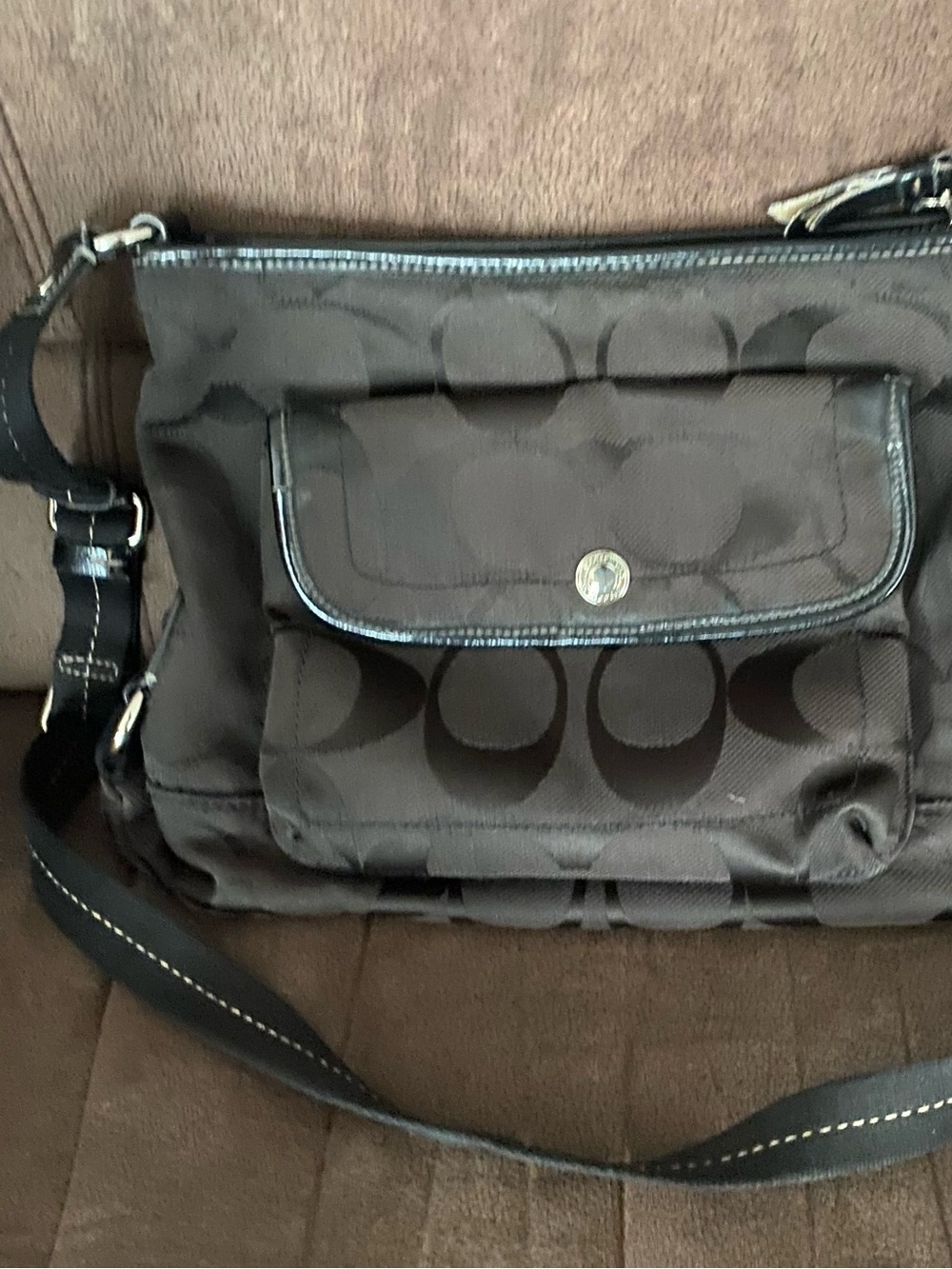 Coach Designer-Style Black Crossbody Shoulder Bag.